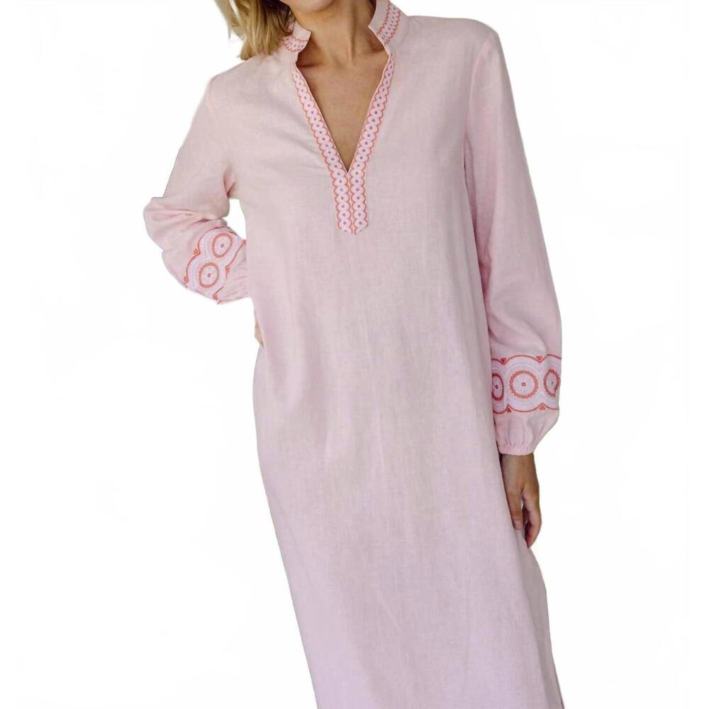 NEW SAIL TO SABLE embroidered caftan in blush - Picture 3 of 4
